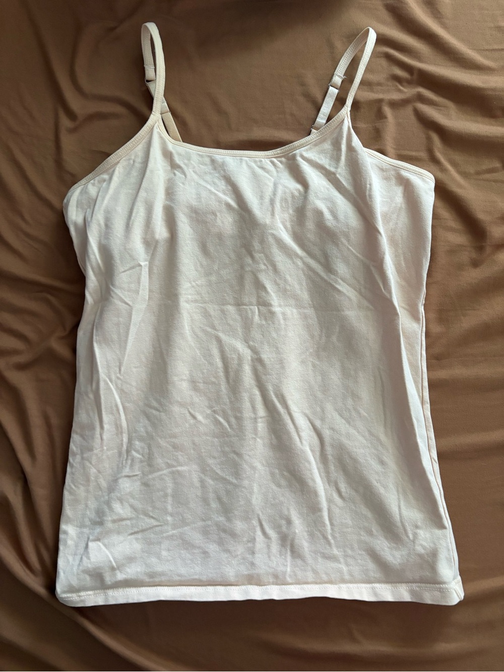 Orangish cream cotton tank top